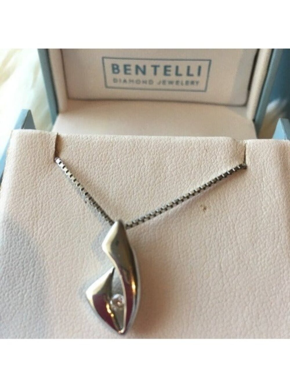 Bentelli Diamonds in Silver Pendant Necklace